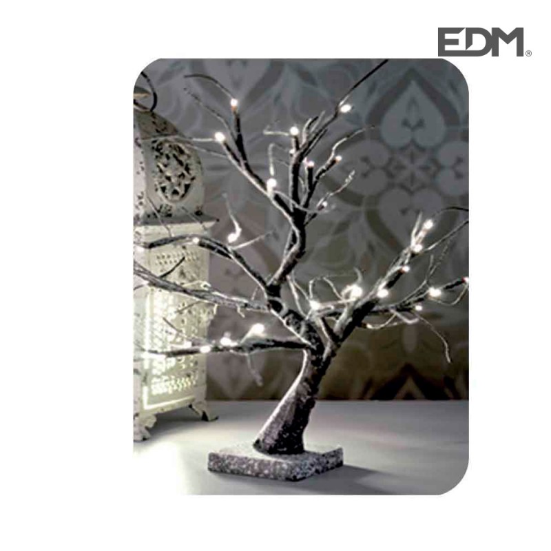 Arbol 3d sakura nevado 45cm blanco calido (funciona a pilas 3xaa) interior edm