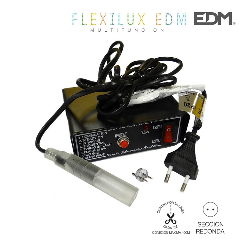 Programador tubo flexilux 100m 2 vias (ip44 interior-exterior) edm