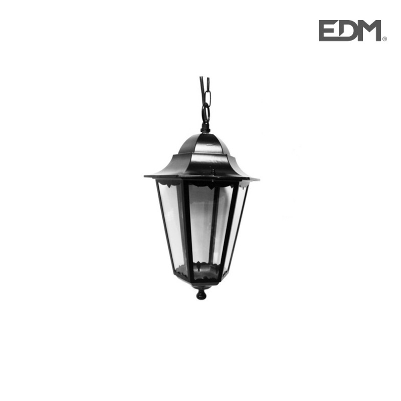 Farol aluminio techo negro 34xø21,5cm edm mod. zurich