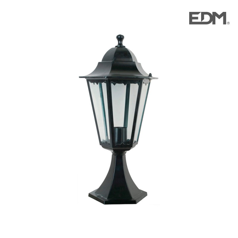 Farol aluminio sobremuro negro 49,5xø23cm edm mod. marsella