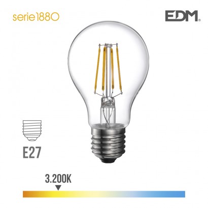Bombeta standard filament de led e27 4w 550 lm 3200k llum càlida edm 