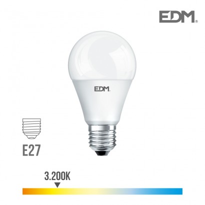 Bombilla standard led e27 12w 1055 lm 3200k luz calida edm