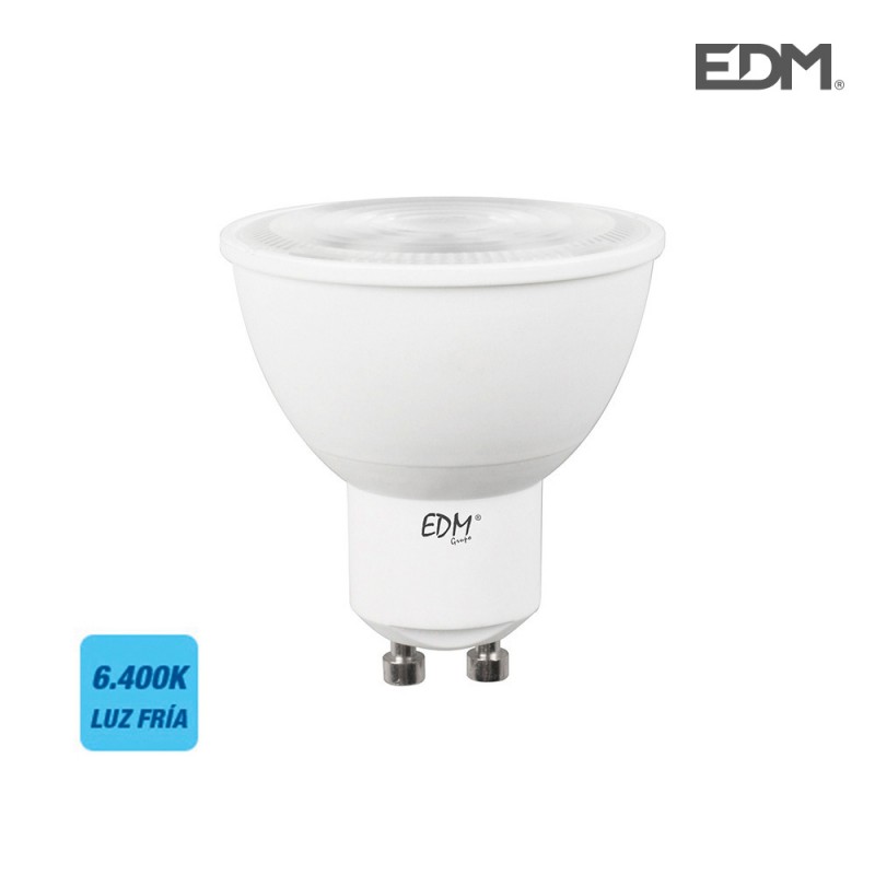 Bombilla dicroica led gu10 7w 550 lm 6400k luz fria 45° edm