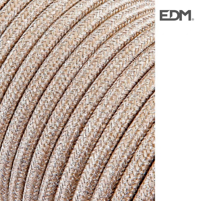 Cable cordon tubulaire  2x0,75mm c15 beigue 25mts euro/mts