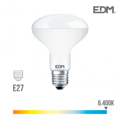 Bombeta reflectora led r80 e27 10w 810 lm 6400k llum freda edm 