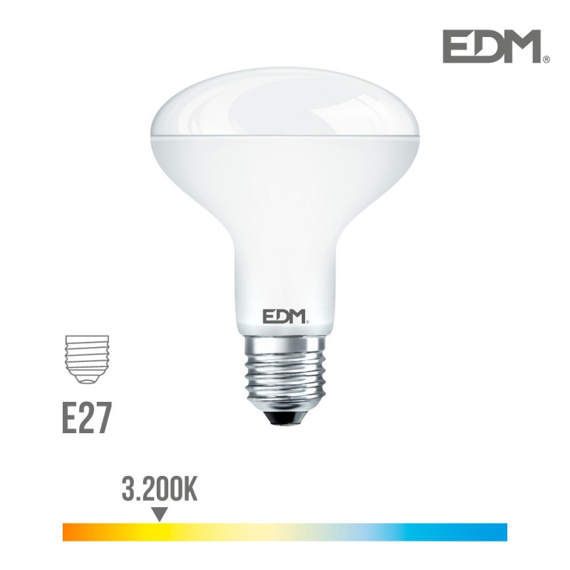 Bombeta reflectora led r90 e27 12w 1055 lm 3200k llum càlida edm 