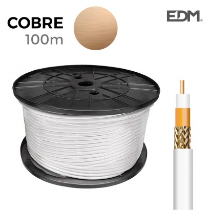 Cable coaxial apantallado 100% cobre edm euro/mts