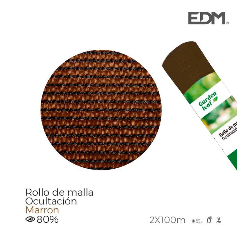 Malla plegable marron 80% 90gr 1,50x10mts