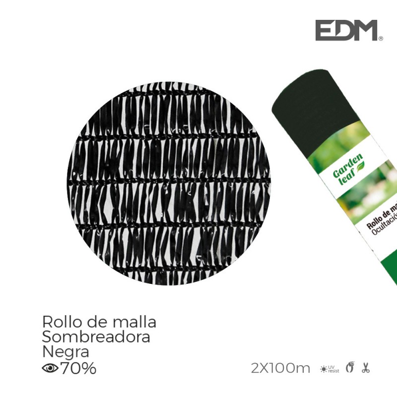 Rotllo malla negra 70% 2x100mts 