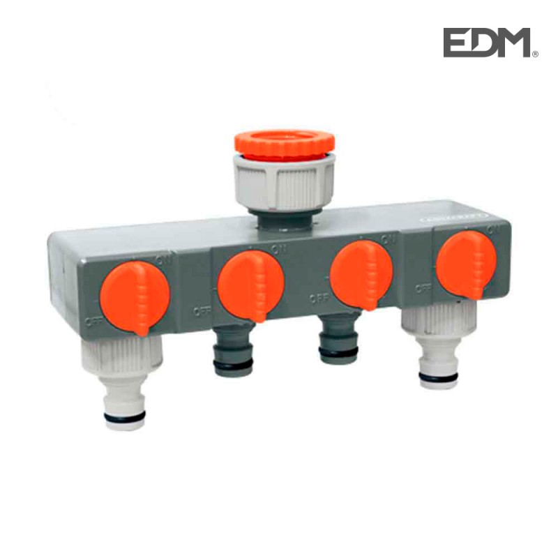 Adaptador 4 vias para grifo de jardin 3/4"  edm