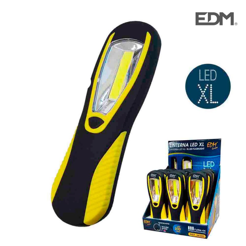 Llanterna led cob xl 1led 200 lumens amb ganxo i imàn 