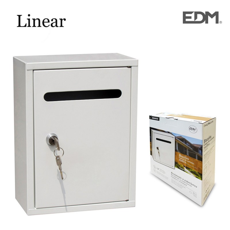 Buzon de acero modelo linear blanco