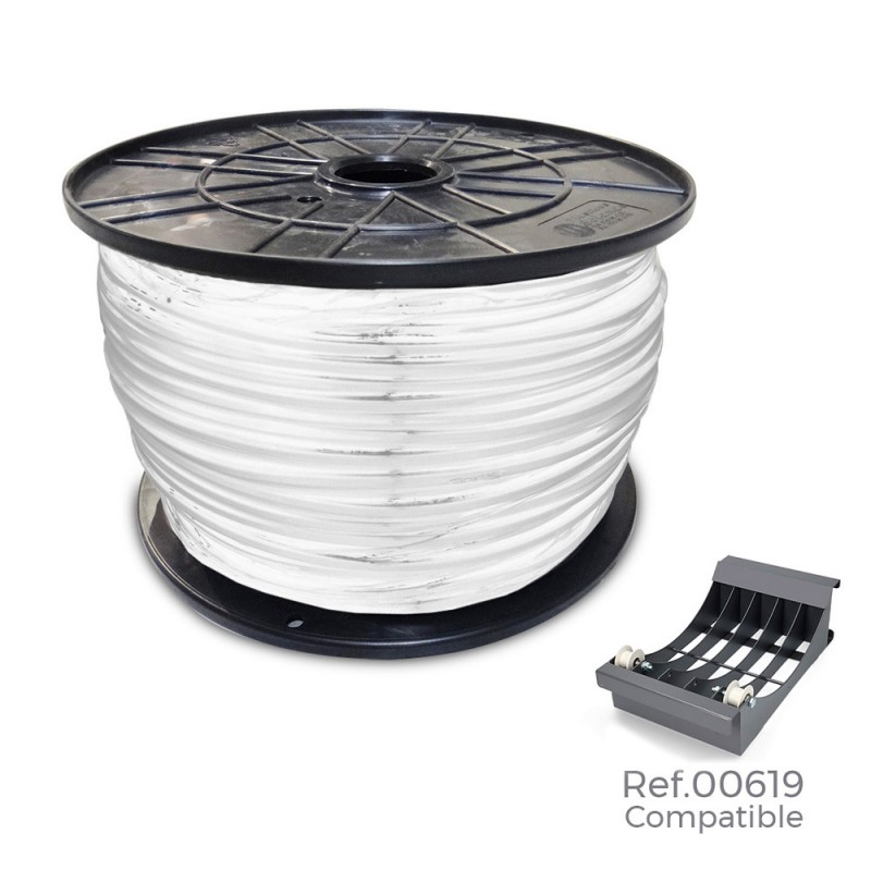 Carrete manguera acrilica 3x2,5mm blanca 150mts (bobina grande ø400x200mm)