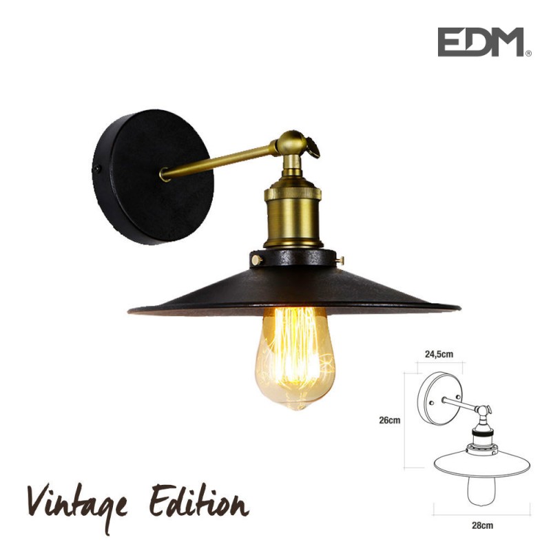 Aplique vintage e27 60w - 26x28x24,5cm