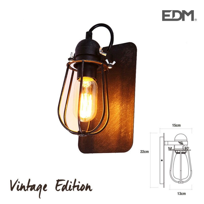 Aplique vintage e27 60w - 22x13x15cm