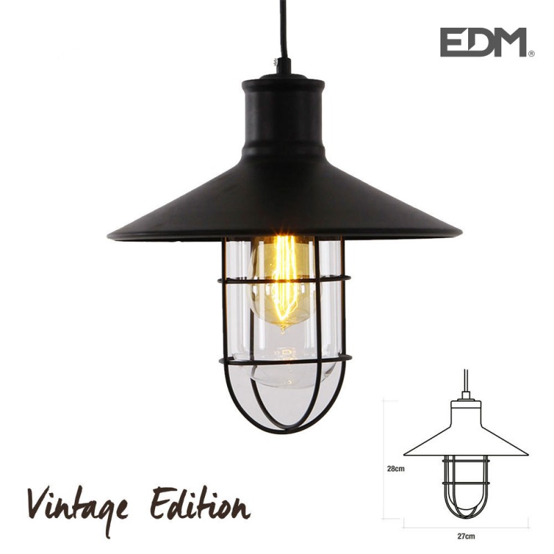 Llum penjant vintage e27 60w - 28x27cm 