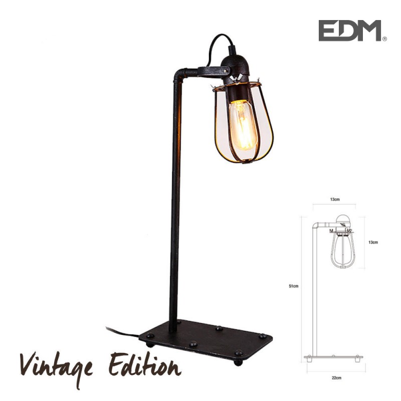 Lampara de mesa vintage e27 60w 51x22x13x13cm