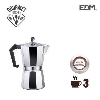 Cafetera d'alumini 3 tasses edm 