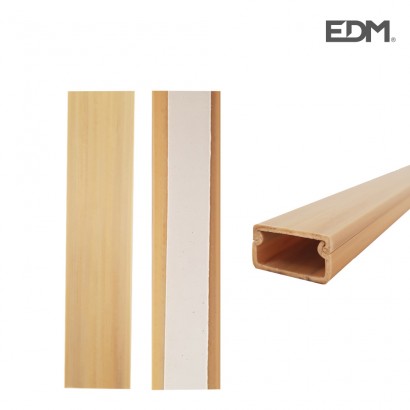 Mini canal adhesiva edm 2mts 19x11mm fusta clara (preu per metre )