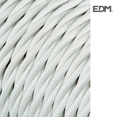 Cable tèxtil trenat 2x0.75mm 25mts blanc  euro/mts