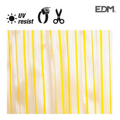 Cortina cinta  amarillo-transparente plastico 90x210cm 32 tiras edm