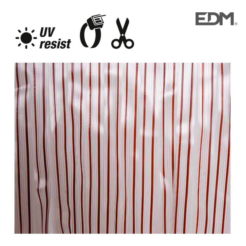 Cortina cinta marró fosc - transparent plàstic 90x210cm 32 tires edm 