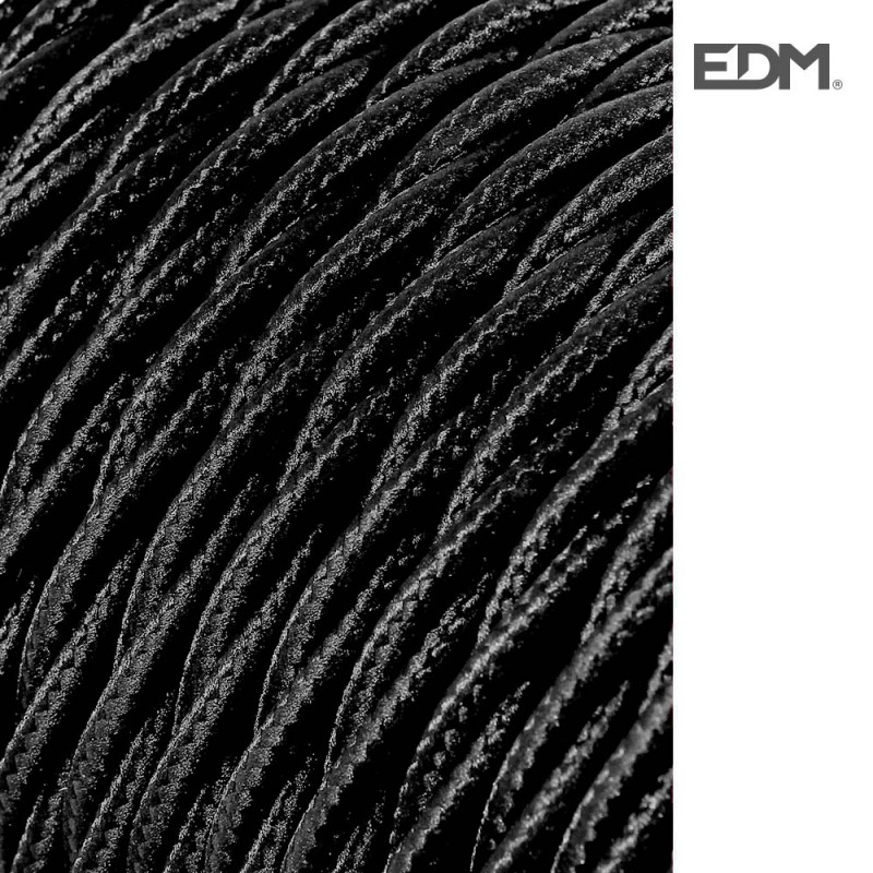 Cable textil trenzado 2x0,75mm c-41 negro seda 5m