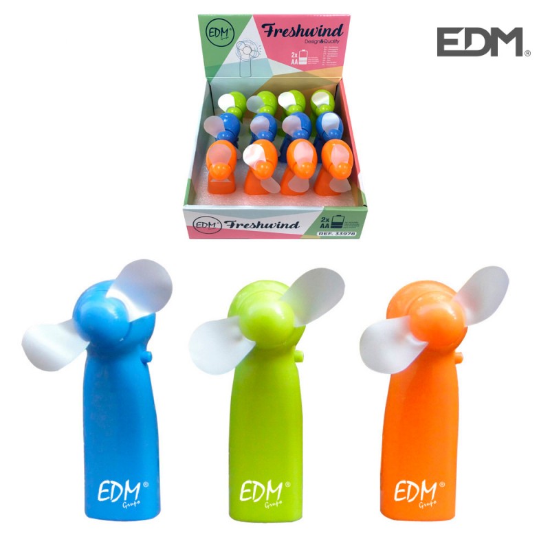 Ventilador a piles "funny colors" edm 