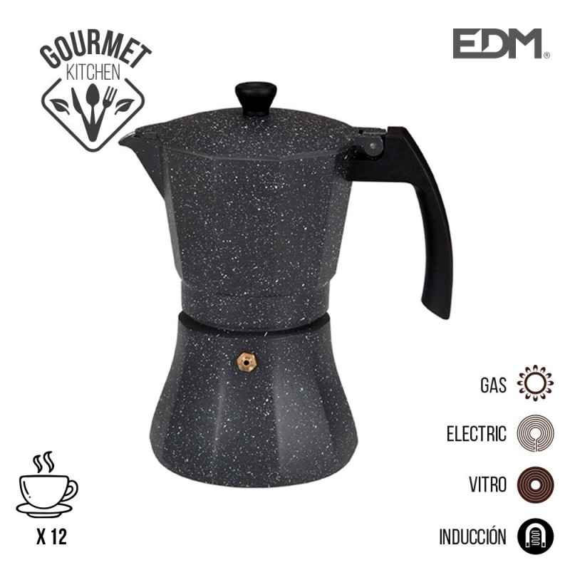 Cafetera de aluminio - 12 tazas induccion - edm