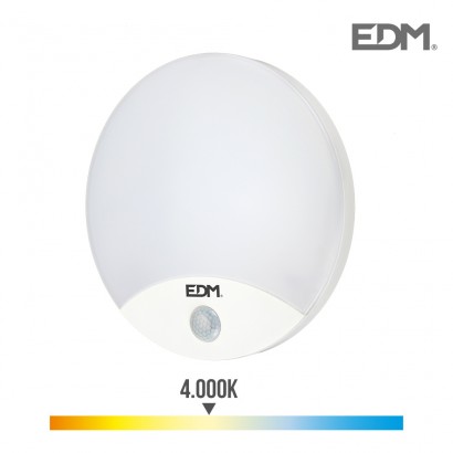  aplic rodó exterior led 15w  1250  lumens 4.000k amb sensor 