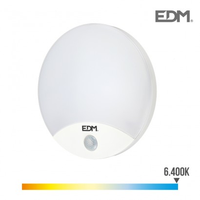  aplic rodó exterior led 15w  1250 lumens 6.400k amb sensor 