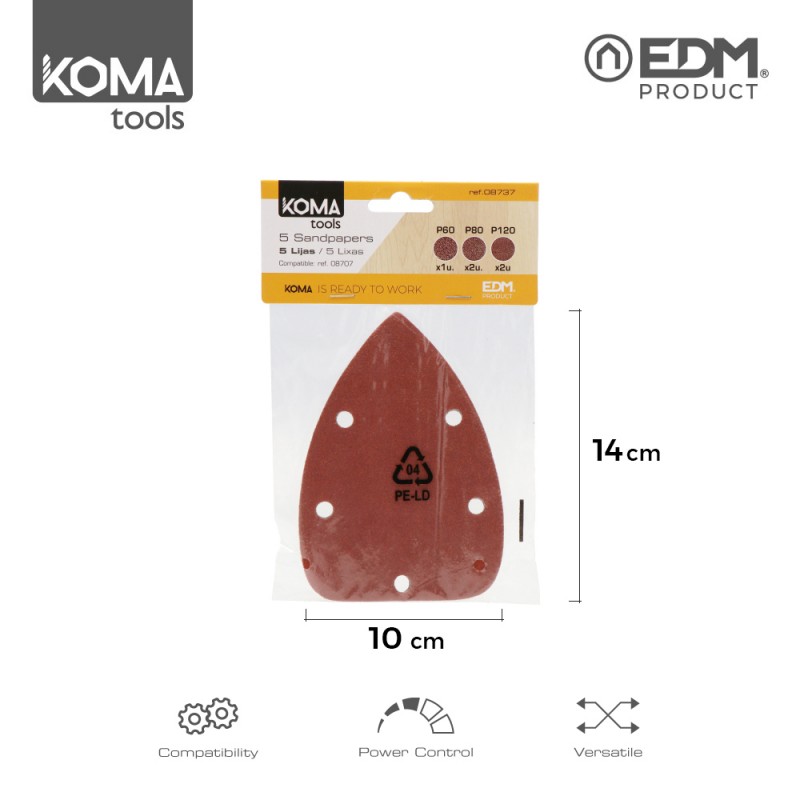Set de 5 fregadores per 08707 fregadora koma tools edm 
