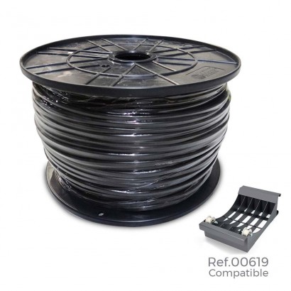 Carret mànega acrílica 3x4mm negra 0.61kv bobina 100m (bobina gran ø400x200mm)