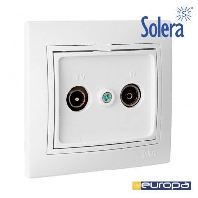 Presa de senyal per tv i radio color blanc monoblock, 83x81mm s. europa solera