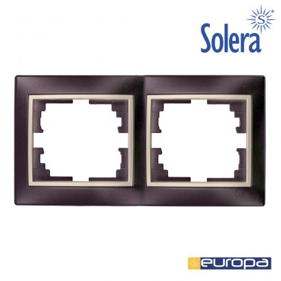 Marco para 2 elementos horizontal negro y perla 154x81x10mm s.europa solera 