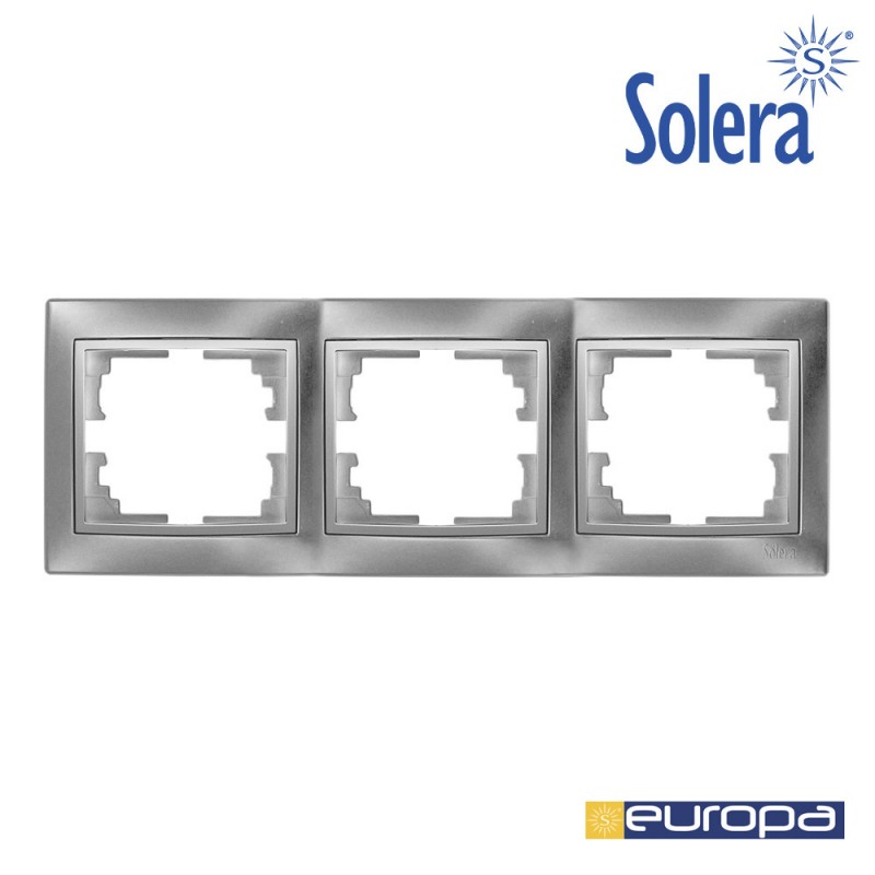 Marco para 3 elementos horizontal plata 225x81x10mm s.europa solera 
