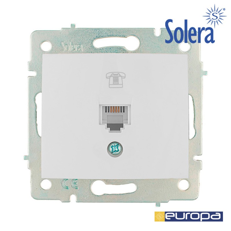 Connexió a telèfon rj11 d´encastament 83x81mm s.europa solera