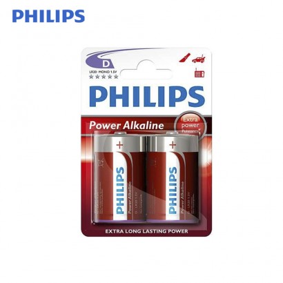 Pila philips alcalina lr20 d (blíster 2 piles) 