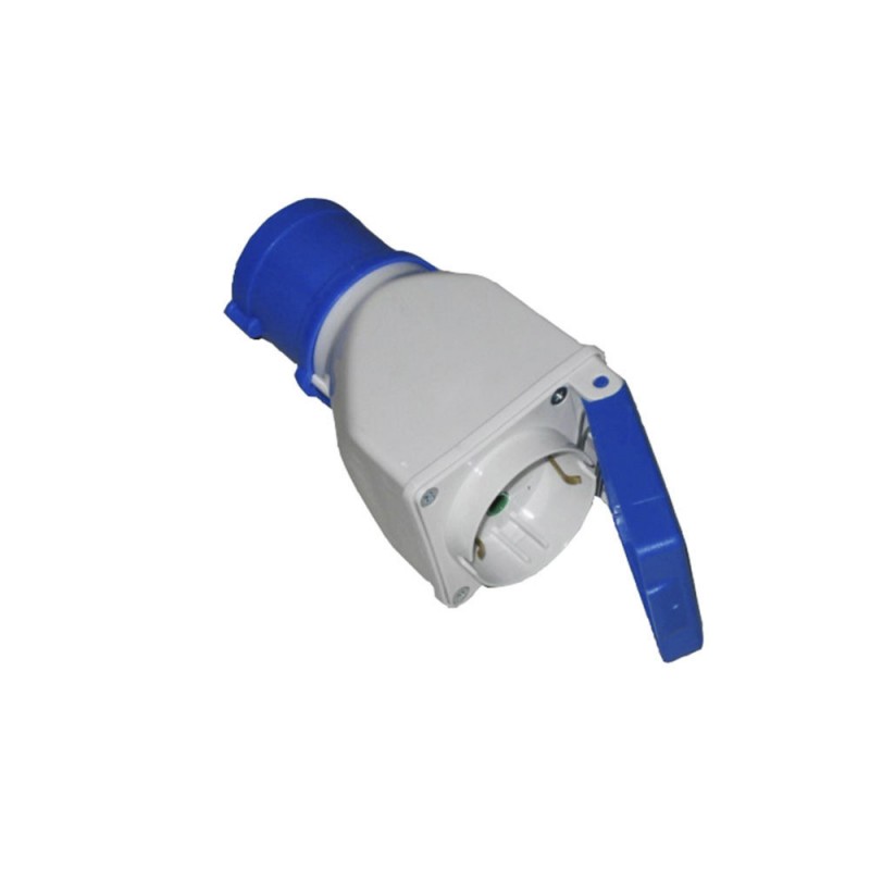 Clavilla adaptador cetac a base scuko amb tapa 2p+t 16a 
