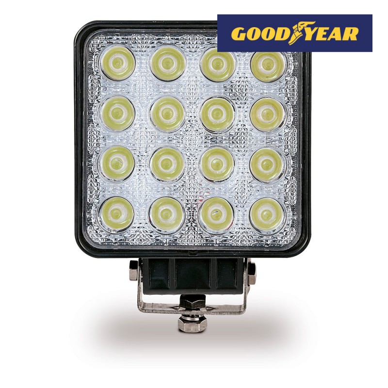 Far de treball 16 led 3500lm, 10-48v 48w quadrat goodyear.