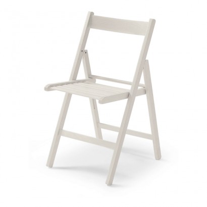 Cadira plegable de fusta color cru 79x42,5x47,5cm.