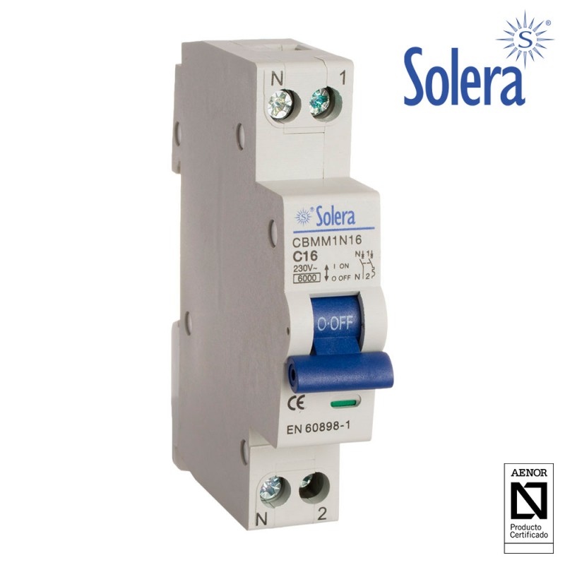 Magnetotermico solera 1polo+ neutro 25a (estrecho)