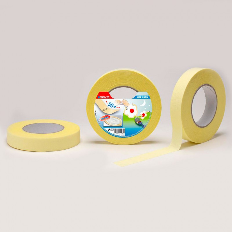 Cinta masking krep 25mmx50mts  para pintar lineas circulares y curvas