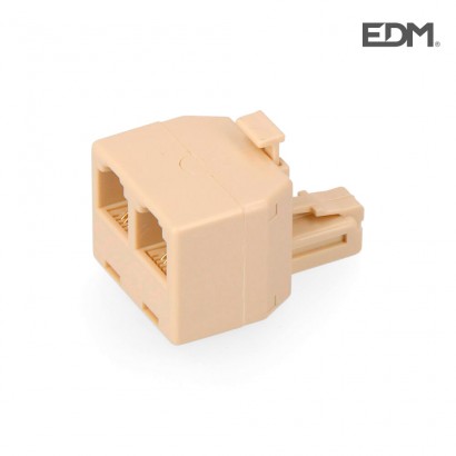 Adaptador telefono salida doble 4 vias retractilado edm