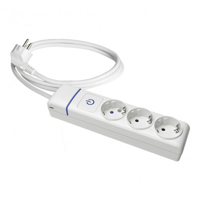 Base múltiple 3 tomes t/tl amb interruptor lluminós. 1.5m de cable h05vv-f 3g1,5mm² 8013pil solera