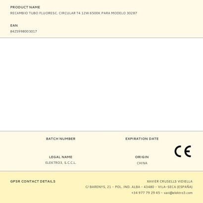 Tub recanvi fluorescent t4 12w 6.500k per model 30287