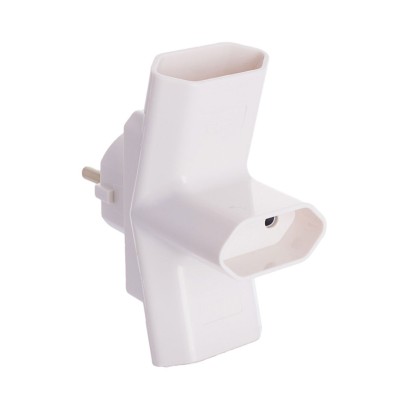 Clavilla triple bipolar 16a 250v 4mm 3680w blanc. solera 15097.