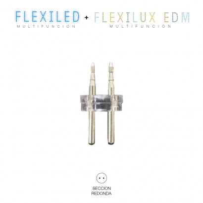 Connector tub flexilux/flexiled 13mm 2 vies "recte-punta" edm 