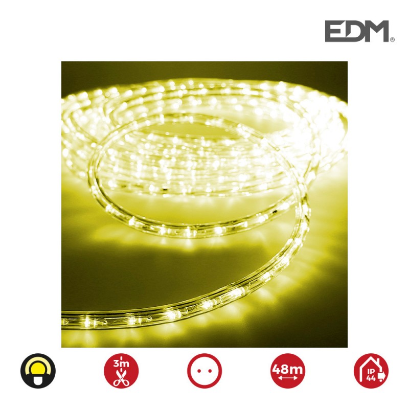 Tub flexiled led 2 vies multifunció 36 leds/metre groc  ip44 interior/exterioredm  euro/mts