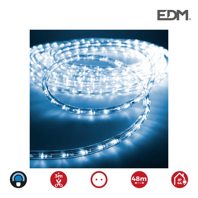 Tuboflexiled   led 2 vias multifuncion 36leds/mts azul (ip44 interior-exterior) edm.  euro/mts